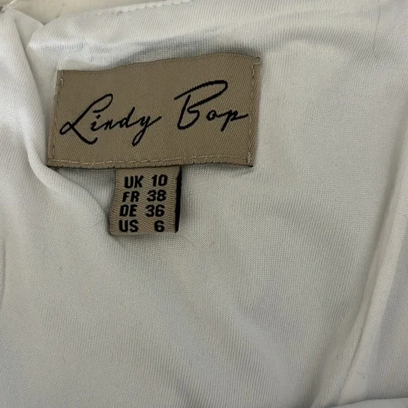 Lindy Bop Blue Iris Fit and Flare Dress 6 Blue - Picture 7 of 7